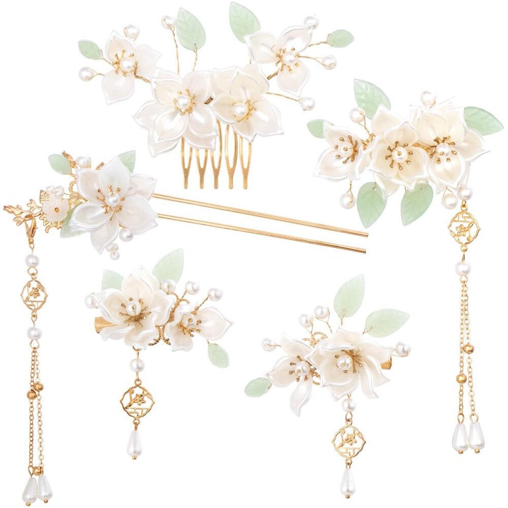 Crystal Rhinestone Pearl Hair Clips Retro Elegant Bridal Wedding Accessories Set